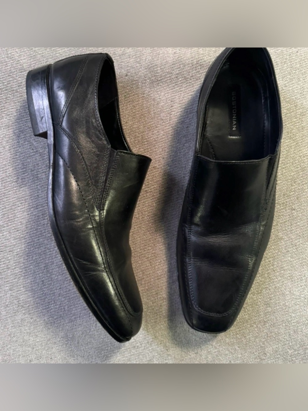 Bostonian Black Leather Slip-On Loafers
